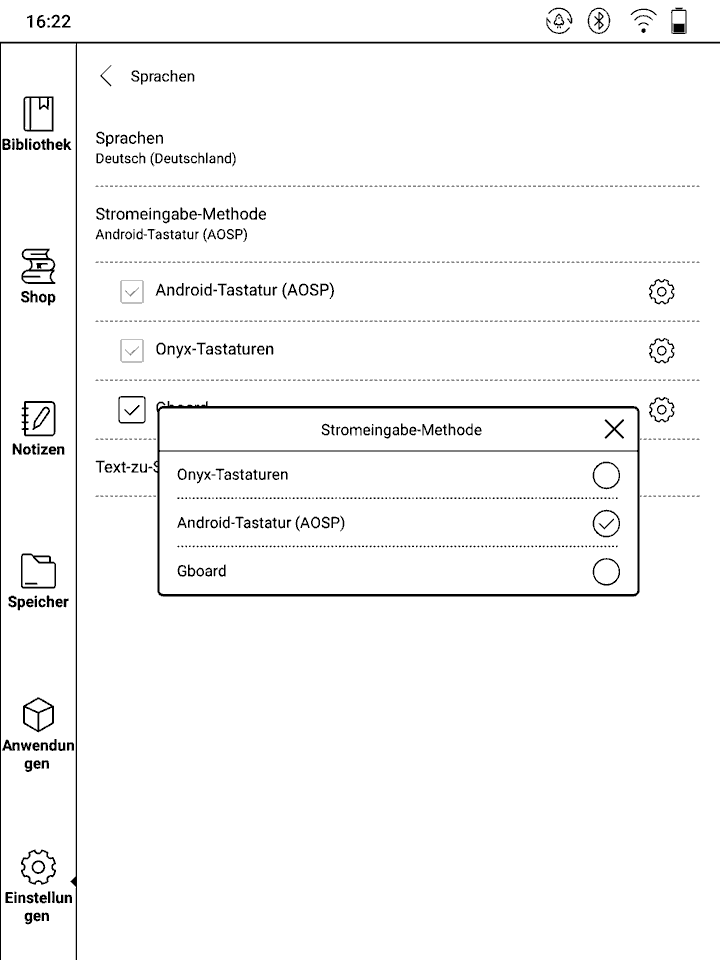 Screenshot: „Stromeingabe-Methode“ einstellen: unklar, was das tut