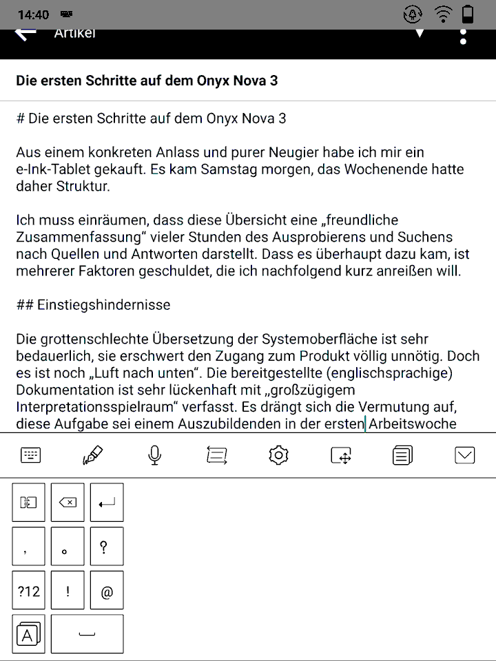 Screenhot mit aufgeklappten Texterkennungsfenster.